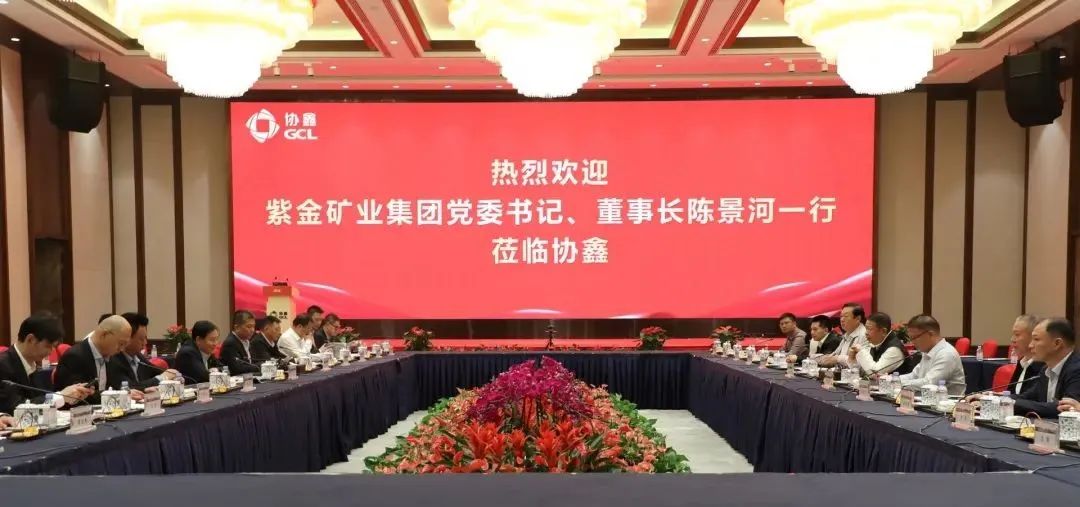 紫金矿业集团董事长陈景河、沐鸣娱乐董事长王文胜等一行赴协鑫集团访问交流